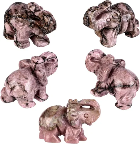Miniatura 5 de Nupuyai Estatua de elefante de cristal curativo tallada a mano, escultura de bolsillo, escultura para manualidades, decoración de manualidades, 1.5