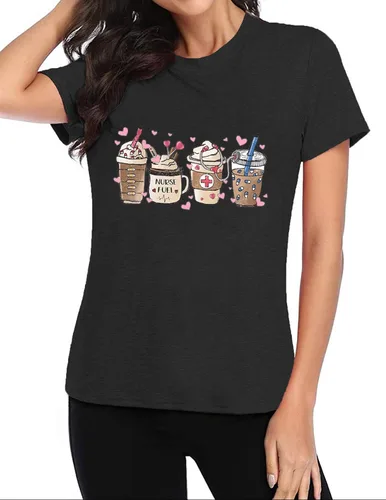 Miniatura 2 de Camisetas para el día de San Valentín para mujer, diseño de corazón y fantasma, diseño de fantasma, regalo para el día de San Valentín