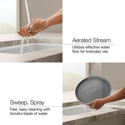 Miniatura 9 de Kohler K-R562-SD-VS Llave para cocina, funciona hacia abajo. Viene con despachador de jabón o loción. Hecha de inoxidable brilloso