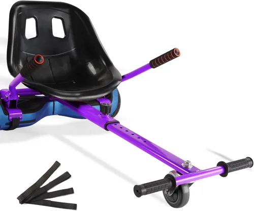 Miniatura 9 de Hishine Hoverboard Seat Attachment 265lbs Capacity, 26"-34.5" Adjustable Length Hover Board Go Kart Accessory w/Comfortable&Sturdy Seat,Go Cart Negro