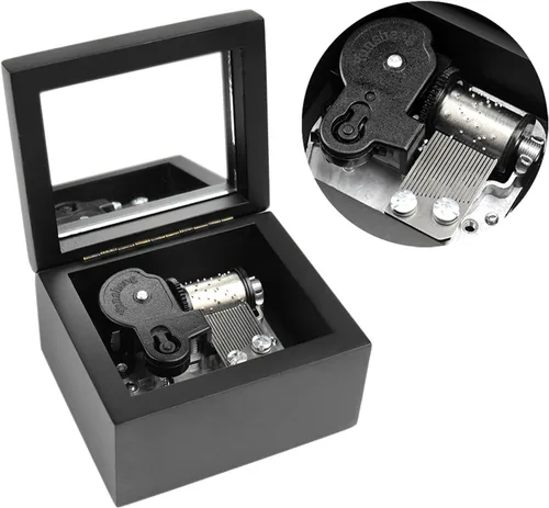 Miniatura 11 de Sinzyo Caja de Música de Madera Tallada de Cuerda Caja Musical Regalo para Navidad, Cumpleaños, Día de San Valentín
