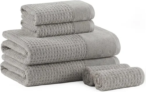 Miniatura 22 de Madison Park Spa Waffle - Juego de toallas de lujo 100 % algodón, tejido de gofre de textura premium, altamente absorbente, secado rápido, ropa