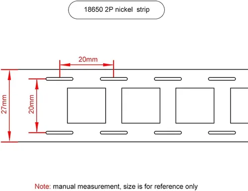 Miniatura 6 de Tira de níquel, 0.006 x 1.063 in, tira de níquel 10M 2P para batería 18650, cinta de soldadura por puntos Ni, utilizada para 2 baterías paralelas