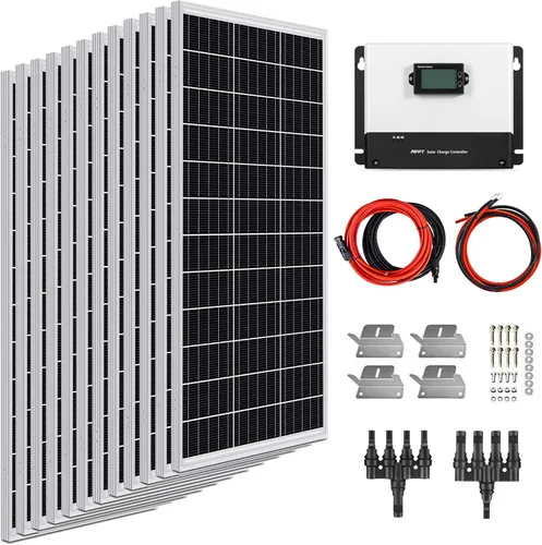 Miniatura 12 de ExpertPower Kit de panel solar de 400 W y 12 V Paneles solares mono-rígidos de 400 W, controlador de carga solar MPPT de 30 A RV, remolque