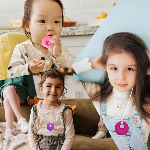 Miniatura 7 de Collar masticable para niños y niñas, collar masticable, juguetes sensoriales para masticar para adultos con autismo, TDAH y ansiedad, collares