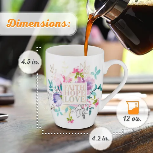 Miniatura 2 de Taza de café de cerámica cristiana para mujeres y hombres – Taza de café inspiradora y regalos cristianos (taza de cerámica de 12 onzas)