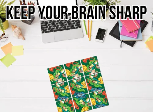 Miniatura 3 de Scramble Squares Frogs - Rompecabezas desafiante de 9 piezas, juego mental y juego mental para jóvenes y mayores por igual, atractivo y creativo