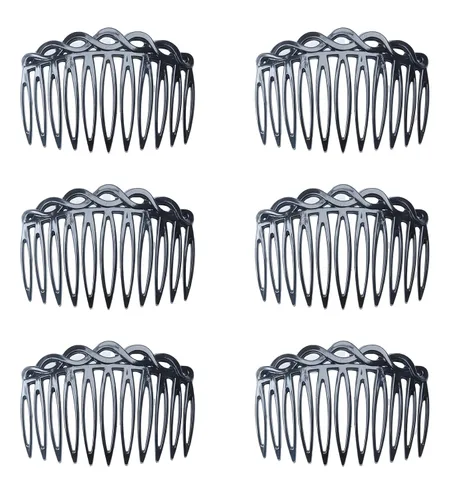 6 peines laterales de pelo con 11 dientes de 3.2 x 2.1 in, accesorios para mujeres y niñas, cabello largo fino, grueso, para bodas, fiestas de novia