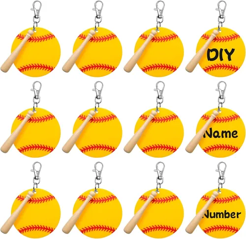 Miniatura 8 de 12 juegos de llaveros acrílicos de baloncesto en blanco, kit de bricolaje con tema de baloncesto a granel de 1.6 x 0.8 pulgadas, llavero acrílico