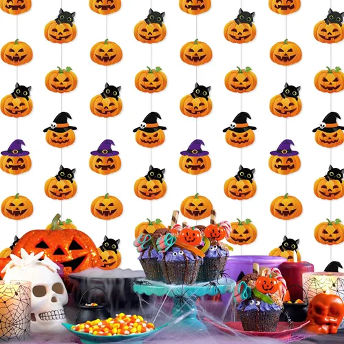 Miniatura 4 de 8 guirnaldas de Halloween para decoración de Halloween, de papel, espirales colgantes, guirnalda colgante, decoración para el hogar, aula