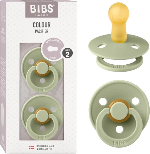 Miniatura 38 de BIBS - Paquete de 2 chupetes Bibs Colour, calmante, libre de bisfenol A, punta redonda, látex de goma natural Noche de vainilla