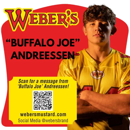 Miniatura 3 de Weber's Mostaza de rábano picante – 16 onzas (paquete de 2) Mostaza icónica de Buffalo desde 1922 Edición limitada Buffalo Bills Etiqueta