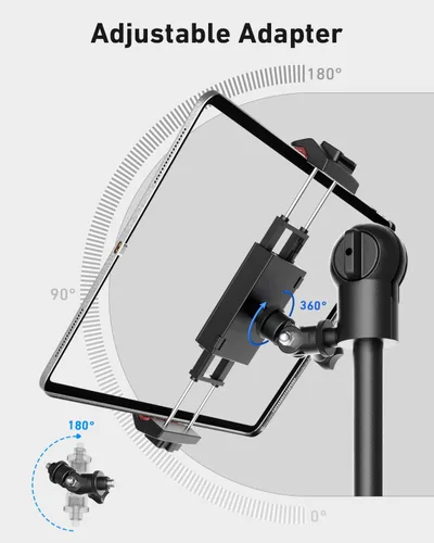 Miniatura 3 de KraftGeek Soporte de trípode para teléfono, iPad, soporte para iPhone con adaptador de tornillo de 1/4 pulgadas, soporte de trípode para iPhone Pro