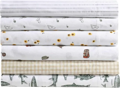 Miniatura 44 de Eddie Bauer - Juego de ropa de cama de percal de algodón, decoración fresca y elegante para el hogar, sábanas de tamaño King
