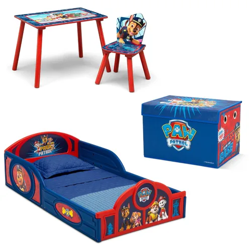 Miniatura 16 de Delta Children - Juego Bluey de 4 piezas para habitación en una caja para niños pequeños – Incluye cama para dormir y jugar, mesa, 1 silla y caja
