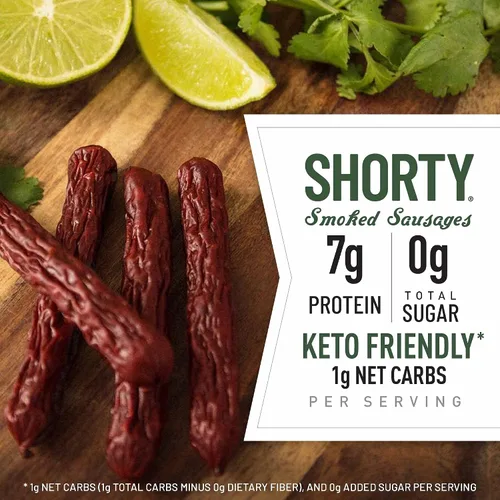 Miniatura 3 de Duke's Chorizo de cerdo y salchichas ahumadas de lima, 0.27 oz de proteína por porción, regalo de aperitivo de carne para el día del padre, 5 onzas.