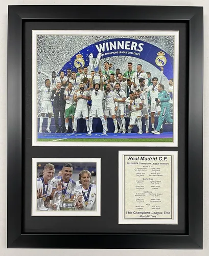 Legends Never Die, Inc. Real Madrid CF | Colección UEFA Champions League | Collage de fotos enmarcado de 12 x 15 pulgadas