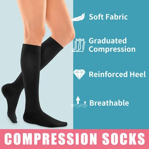 Miniatura 5 de Calcetines de compresión para mujeres y hombres (3 pares) – El mejor apoyo para enfermeras, correr, senderismo, recuperación y calcetines de vuelo
