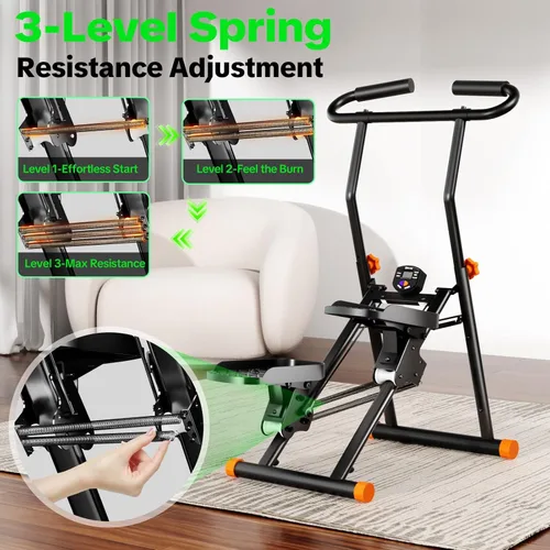 Miniatura 2 de Stair Stepper for Home Gym, 350 lbs Capacity Cardio Machine with Adjustable Height, Non-Slip Pedals, LCD Display, Foldable Design for Full Body