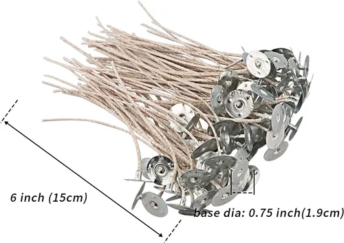 Miniatura 2 de 100 piezas de mechas de vela CD8 de 6 pulgadas preenceradas para hacer velas, velas DIY