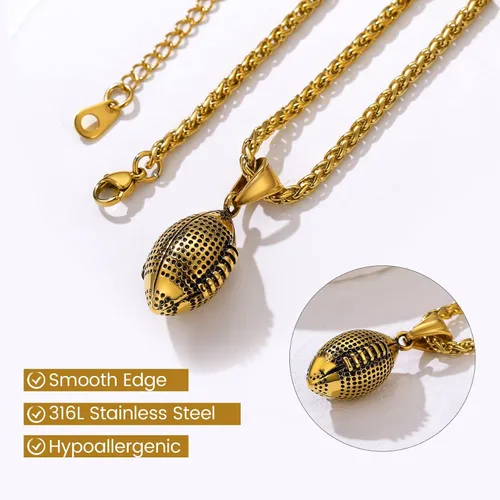 Miniatura 5 de GOLDCHIC JEWELRY Sport Necklace for Men Boys, Customized Unisex Stainless Steel Baseball Cross necklaceSoccerFootballBasketball Necklace with Chain