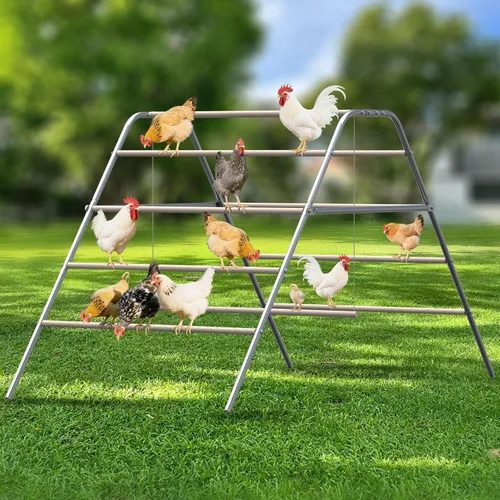 Miniatura 19 de Gallinero grande de metal para gallinero, corral para 40 pollos, jaula de aves de corral con cubierta impermeable para conejos, pato, corren