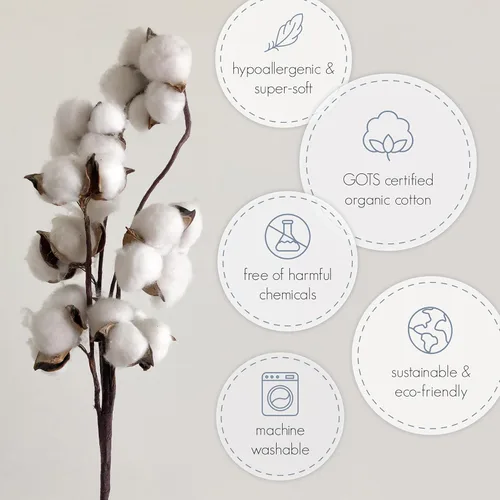 Miniatura 5 de Ecolino - Saco de dormir de algodón orgánico para bebé - Manta portátil para bebé con cremallera de 2 vías - Saco de dormir para infantes - 6-18