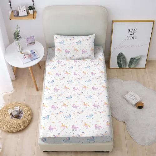 Miniatura 58 de MUSOLEI Sábana bajera ajustable de hongos, ropa de cama de hongos, decoración de hongos para niños, niños; juego de sábanas individuales; 1 sábana
