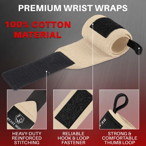 Miniatura 3 de TECEUM Weightlifting 18" & 12" Wrist Wraps with Thumb Loop – Heavy Duty Wrist Workout Braces for Men and Women – Ideal for Powerlifting, Strength