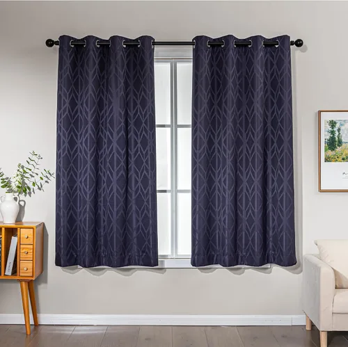 Miniatura 15 de Amazon Basics Cortinas Jacquard 100% opacas de 2 piezas, cortinas para sala de estar y dormitorio, tratamiento de ventana con aislamiento térmico