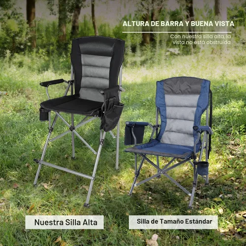 Miniatura 4 de Sillas plegables extra altas Stonehomy para adultos 330lbs, sillas director plegables de altura de barra portátiles para acampar al aire libre
