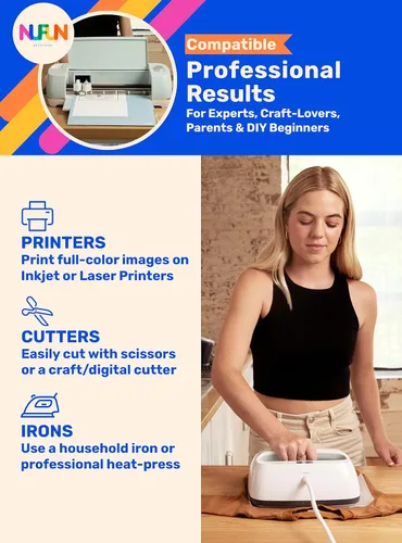 Miniatura 4 de NuFun Activities Papel de transferencia térmica planchable imprimible para camisetas, telas oscuras, 50 hojas de 8.5 x 11 pulgadas, de larga