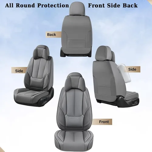 Miniatura 9 de Coverado Juego completo de fundas universales para asiento de automóvil, 5 asientos universales para automóviles, fundas impermeables de piel