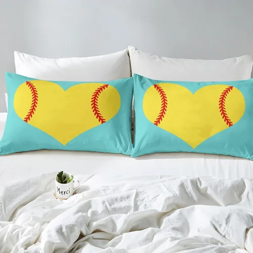 Miniatura 54 de Feelyou Juego de sábanas de béisbol para niños, juego de sábanas con temática deportiva de pelota, tamaño individual, para niños, adolescentes