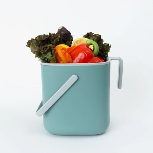 Miniatura 7 de BLUE GINKGO - Basurero de cocina [2.6L / 0.69 GAL] – Cubo de desperdicios de alimentos sin filtro, hermético a olores, para encimera, con asas Verde