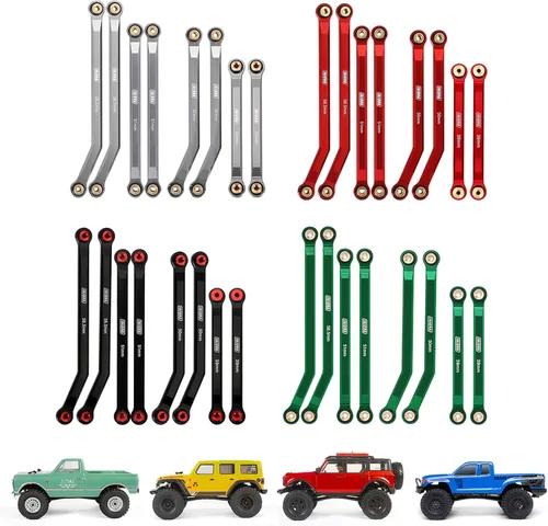 Miniatura 6 de INJORA Juego de 4 eslabones delanteros de alta distancia al suelo para SCX24 C10 JLU Bronco Base Camp 4Runner Axial 1/24 RC Crawler Car, 8 piezas
