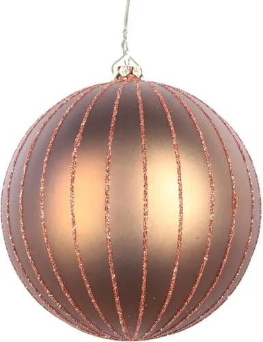 Miniatura 46 de Vickerman Adorno navideño de bola de avena mate con purpurina de 5 pulgadas. Incluye 4 piezas por bolsa.