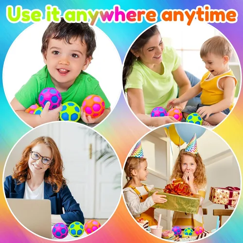 Miniatura 4 de 3 bolas antiestrés para adultos y niños, bolas de estrés esponjosas con funda reemplazable, juguetes calmantes para adultos, ideales para fiestas