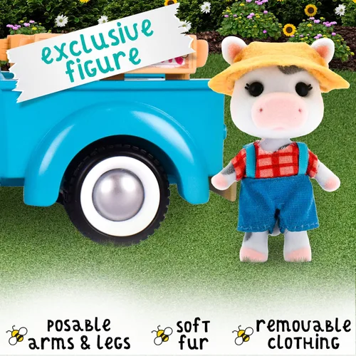 Miniatura 2 de Honey Bee Acres Buzzby Camión de Granja Vehículo con Figura de Muñeca en Miniatura, 10 Piezas, Edades 3+