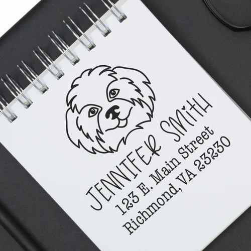 Miniatura 15 de Sello de dirección personalizado Basset Hound – Sello personalizable con nombre y dirección para sobres, ideal para amantes de los perros