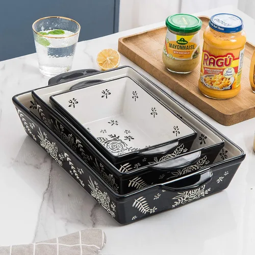 Miniatura 2 de Platos de cazuela para horno, plato de cerámica, cacerola de lasaña, platos para hornear para horno, juego de platos para hornear