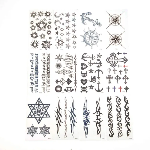 Miniatura 5 de PowerTRC Tatuajes temporales para adultos y niños Tatuajes falsos temporales impermeables Muchos diseños y símbolos diferentes
