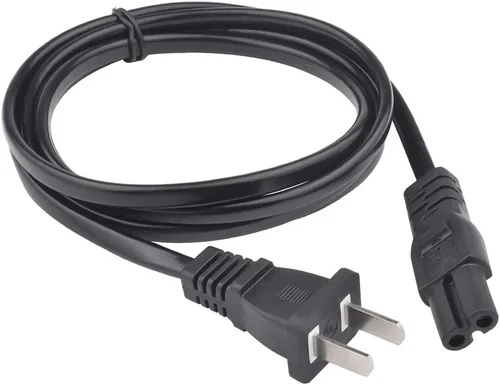 Cable de alimentación de CA de 2 clavijas compatible con TCL LG JVC Sony Samsung Sharp Toshiba JVC Hisense LED LCD TV, monitor, impresora, portátil,