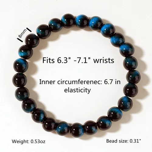 Miniatura 36 de Pulseras de triple protección con piedra de ojo de tigre de obsidiana negra con hematita para hombres y mujeres, pulsera de piedra curativa