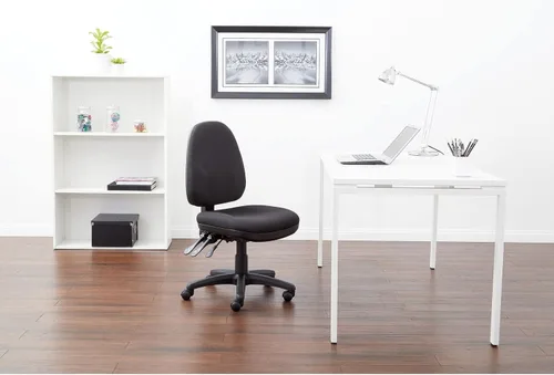 Miniatura 5 de Office Star - Silla ergonómica de oficina de doble función con respaldo acolchado ajustable y soporte lumbar integrado, sin brazos, tela de polvo