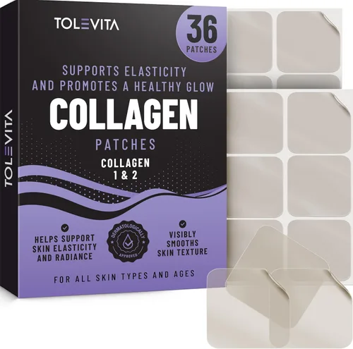 TOLEVITA Parches de colágeno - 36 piezas | con colágeno tipo 1 y 2 | Apoya la elasticidad de la piel, hidratación y firmeza | Parches para una piel
