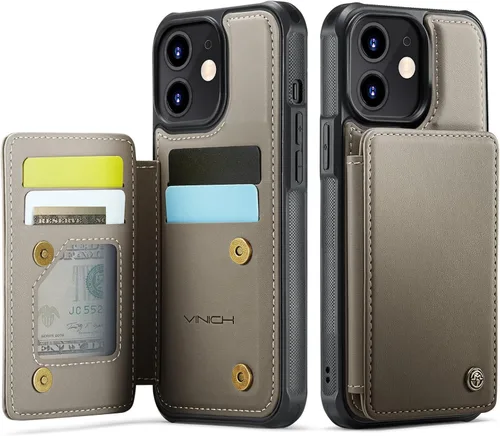 Miniatura 38 de Vinich Funda tipo cartera para iPhone 11 con tarjetero, bloqueo RFID, ranuras de crédito, función atril, a prueba de golpes, para iPhone 11 de 6.1