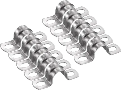 Miniatura 38 de HARFINGTON 10 abrazaderas de conducto de 5/16 pulgadas y 0.315 in, abrazadera de tubo M8 U, correa de tubo rígida de acero inoxidable, soporte