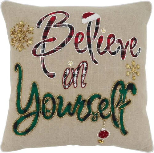 Miniatura 6 de SARO LIFESTYLE Ariadne Collection - Almohada de casa de jengibre con relleno de plumón, 18 pulgadas, color natural