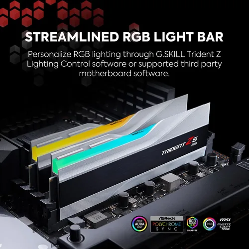 Miniatura 3 de G.SKILL Trident Z5 RGB Series DDR5 RAM (Intel XMP 3.0) 32GB (2x16GB) 7200MT/s CL34-45-45-115 1.40V Memoria para computadora de escritorio U-DIMM